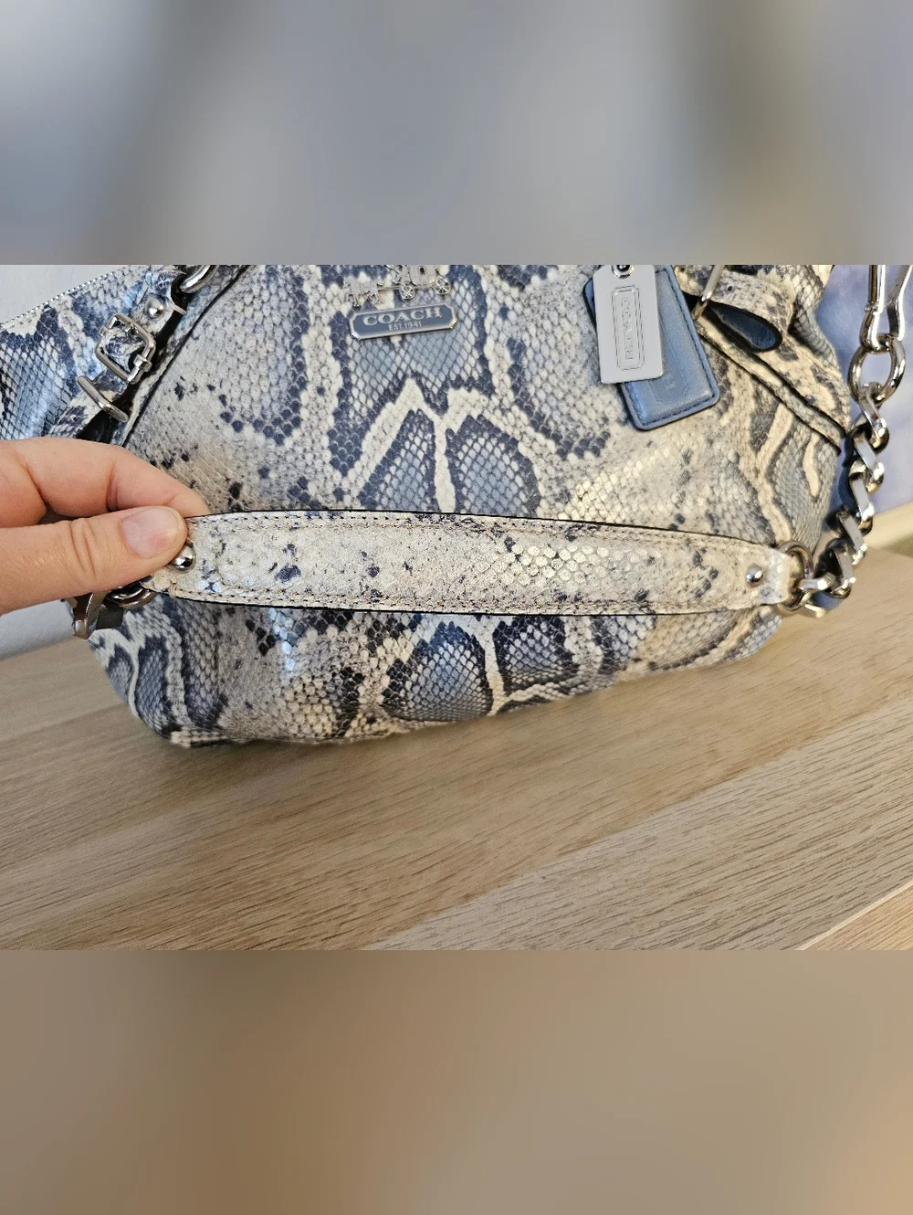 COACH Madison Python Sophia Satchel/Shoulder Bag - Picture 4 of 16